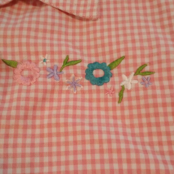 Lot of 2 Blair Women's Button Up Blouses XL Pink Purple Check Embroidered VTG - Picture 8 of 11